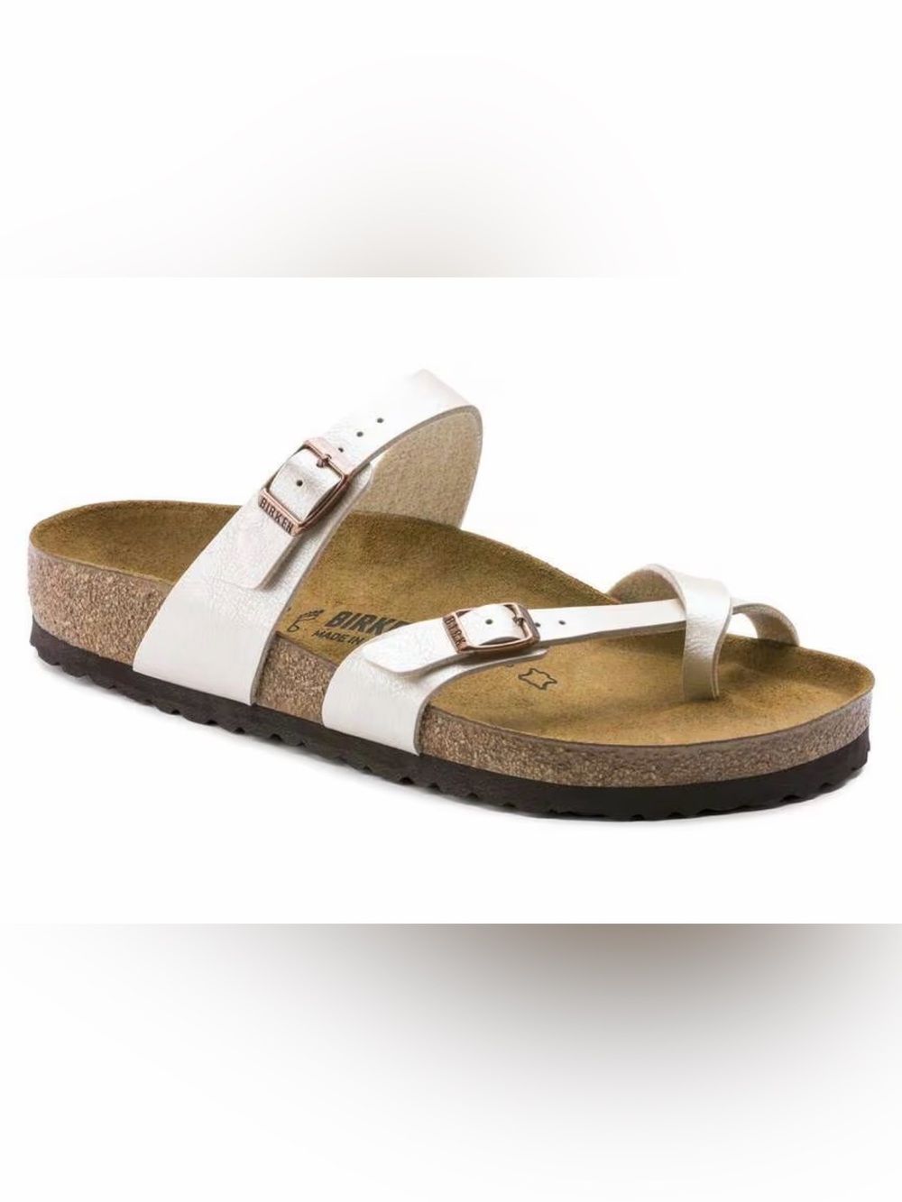 Birkenstock MAYARI Graceful Pearl White Leather Sandals Size: 39( L8/M6)
